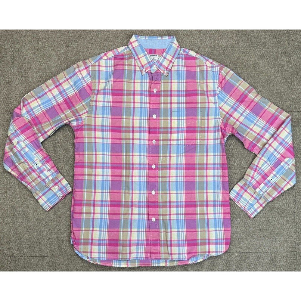 Bonobos Standard Fit Men's Button Down Plaid Long Sleeve Shirt Size Medium